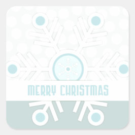 Pegatina Cuadrada Nochebuena de flauta de nieve moderna