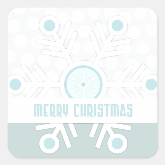 Pegatina Cuadrada Nochebuena de flauta de nieve moderna (Anverso)