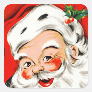 Pegatina Cuadrada Nochebuena Santa