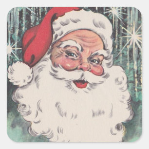 Pegatina Cuadrada Nochebuena vintage