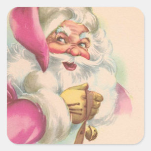 Pegatina Cuadrada Nochebuena vintage