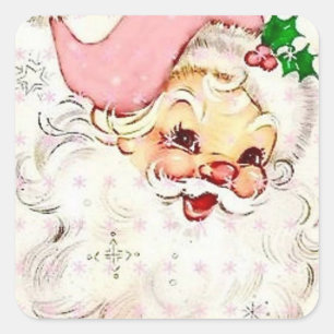 Pegatina Cuadrada Nochebuena vintage