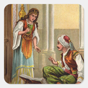 Pegatina Cuadrada Noches árabes de 1001: Zobeide