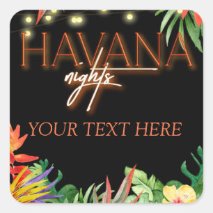 Pegatina Cuadrada Noches de La Habana, Fiesta Noches de La Habana, T