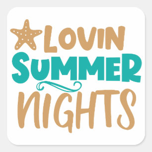 Pegatina Cuadrada Noches de Verano Amantes: La magia de las noches c
