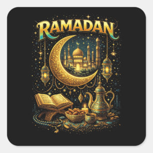 Pegatina Cuadrada Noches doradas del Ramadán