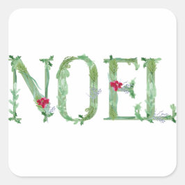 Pegatina Cuadrada Noel