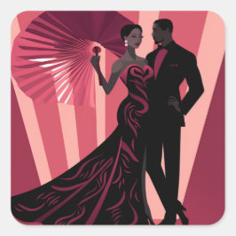 PEGATINA CUADRADA NOIR ELEGANCE-RED #1