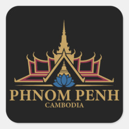 Pegatina Cuadrada Nom Pen Camboya Sudeste Asiático