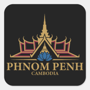 Pegatina Cuadrada Nom Pen Camboya Sudeste Asiático
