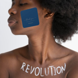 Pegatina Cuadrada Nombra azul Marina MinimalIsm Boutique Shop