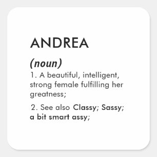Pegatina Cuadrada nombre Andrea, nombre editable, nombre personaliza