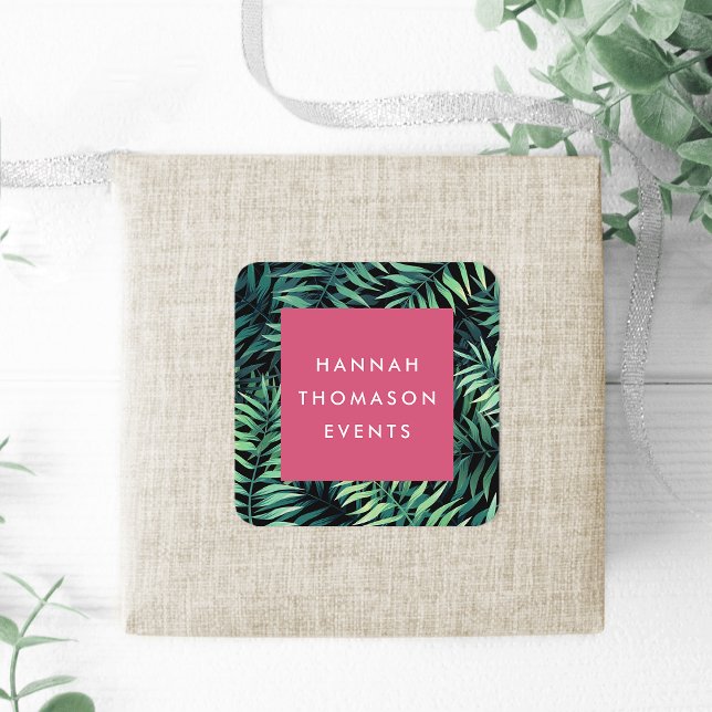 Pegatina Cuadrada Nombre comercial botánico tropical (Subido por el creador)