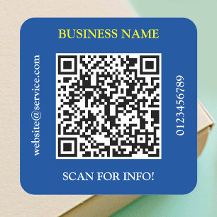 Pegatina Cuadrada Nombre comercial del código QR sitio web promoción