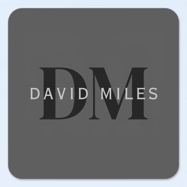 Pegatina Cuadrada Nombre comercial editable (o cualquier otro texto) (Subido por el creador)