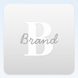 Pegatina Cuadrada Nombre cursivo u otro texto con monograma | Gradie