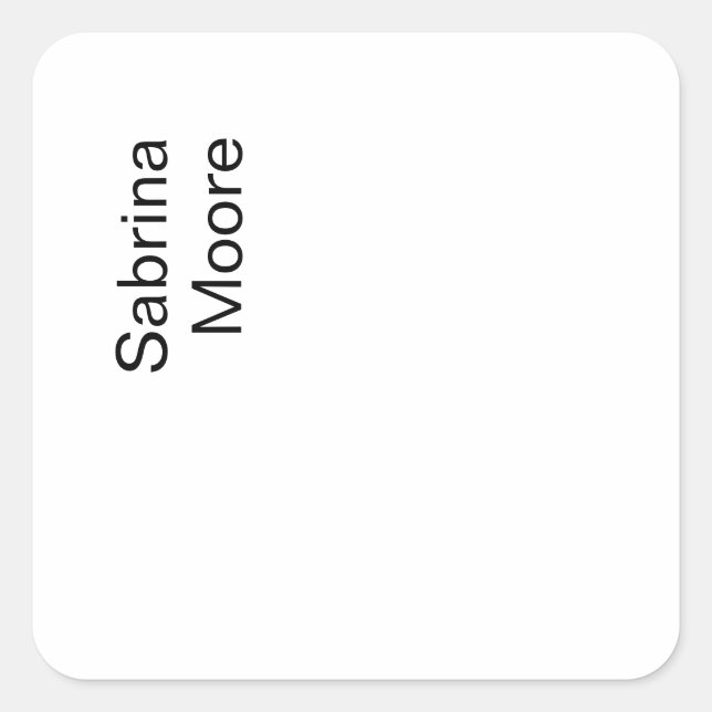 Pegatina Cuadrada Nombre de adición profesional Minimalista moderno (Anverso)