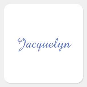 Pegatina Cuadrada Nombre de caligrafía moderna elegante de la llanur