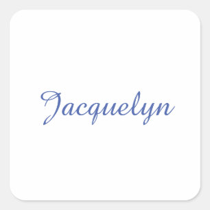 Pegatina Cuadrada Nombre de caligrafía moderna elegante de la llanur