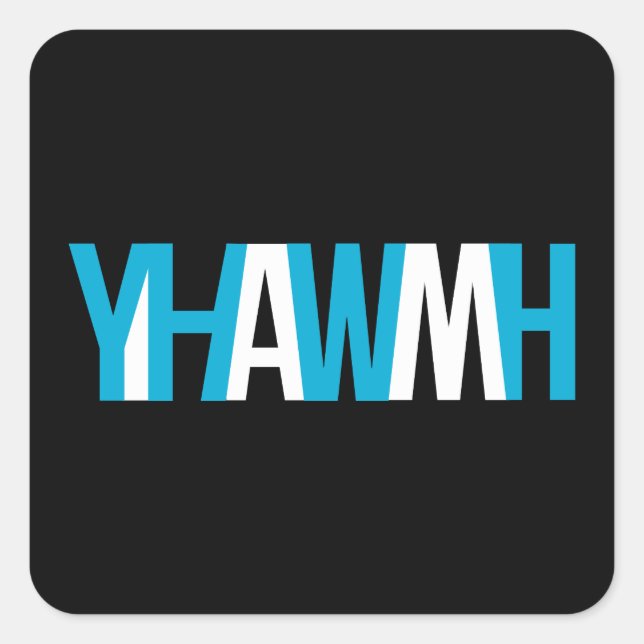 Pegatina Cuadrada Nombre de Dios - YHWH "I AM" (Anverso)