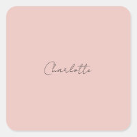 Nombre de guión manuscrito minimalista Rosa oro