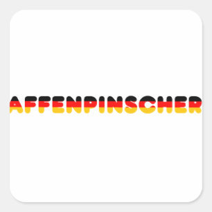 Pegatina Cuadrada nombre de la bandera de affenpinscher