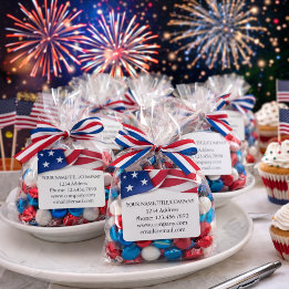 Pegatina Cuadrada Nombre de la compañía de bandera estadounidense