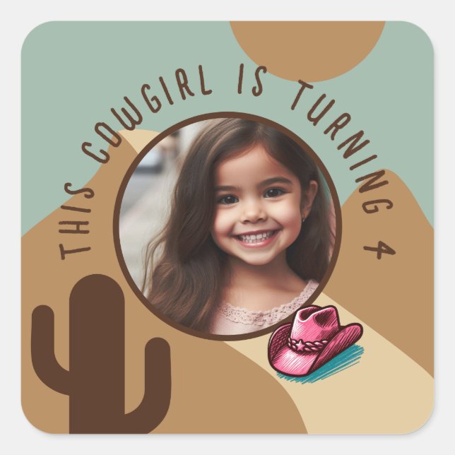 Pegatina Cuadrada Nombre de la foto del personalizado Cualquier tema (Anverso)