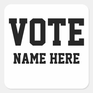 PEGATINA CUADRADA NOMBRE DE PERSONALIZACIÓN DE VOTACIÓN