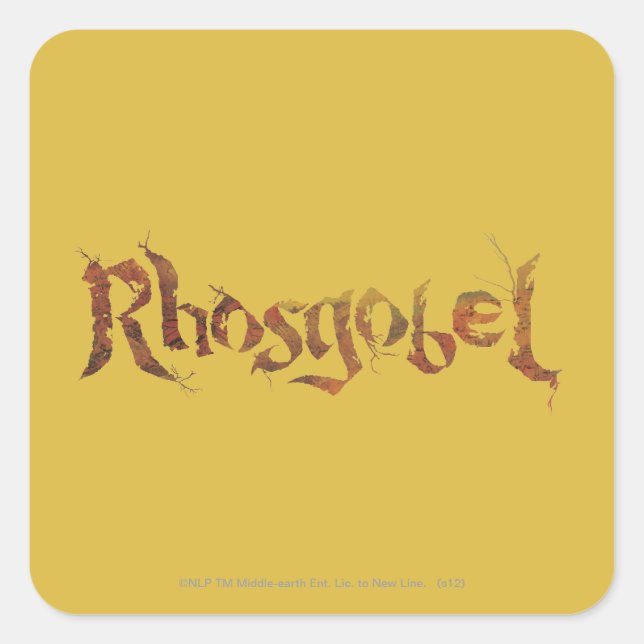 Pegatina Cuadrada Nombre de Rhosgobel (Anverso)