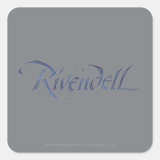 Pegatina Cuadrada Nombre de Rivendell texturizado (Anverso)