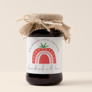 Pegatina Cuadrada Nombre del arco iris de fresa artesanal