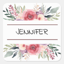 Nombre del borde floral de color de agua pastel