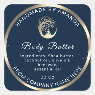 Pegatina Cuadrada Nombre del logotipo del personalizado Cuerpo Mante