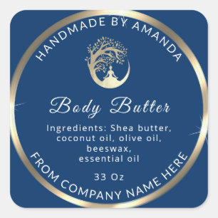 Pegatina Cuadrada Nombre del logotipo del personalizado Cuerpo Mante