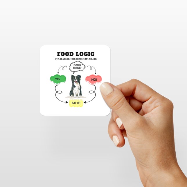 Pegatina Cuadrada Nombre del perro Personalizado de la lógica de ali (Add dog's name to personalize.  Other items available in collection with same design.)