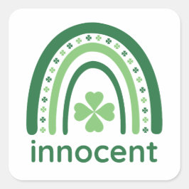 Pegatina Cuadrada Nombre inocente Clover Boho Rainbow