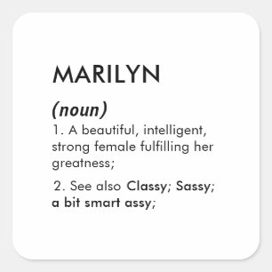 Pegatina Cuadrada nombre Marilyn, nombre editable, nombre personaliz