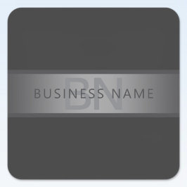 Pegatina Cuadrada Nombre moderno del degradado gris oscuro o nombre 