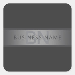 Pegatina Cuadrada Nombre moderno del degradado gris oscuro o nombre
