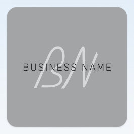 Pegatina Cuadrada Nombre modificable o saludo | Gris negro y oscuro