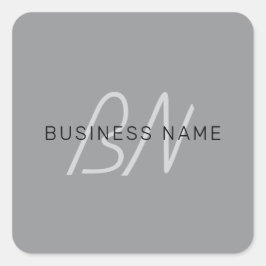 Pegatina Cuadrada Nombre modificable o saludo | Gris negro y oscuro