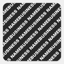 Pegatina Cuadrada Nombre modificable repetible negrita | Blanco negr