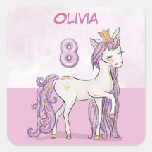 Nombre personalizado 8 cumpleaños caballo rosa con