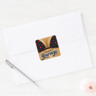 Pegatina Cuadrada NOMBRE Personalizado Bikini Babe Chica Man Cave Ga