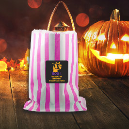 Pegatina Cuadrada Nombre personalizado de la casa embrujada inquieta