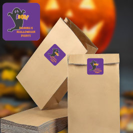 Pegatina Cuadrada Nombre personalizado del fantasma de inicio