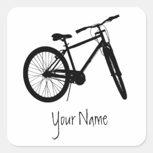 Pegatina Cuadrada Nombre Personalizado Libro Placa Bicicleta Bicicle