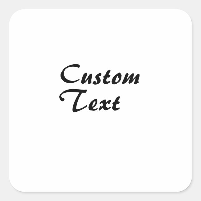 Pegatina Cuadrada Nombre personalizado Texto personalizado (Anverso)