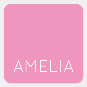 Pegatina Cuadrada Nombre propio profesional Minimalista moderno de c